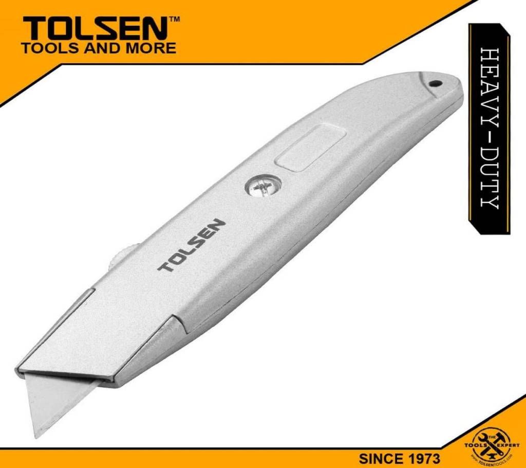 TOLSEN Retractable Utility Knife (61x19mm) Aluminium Body Box Cutter 30008