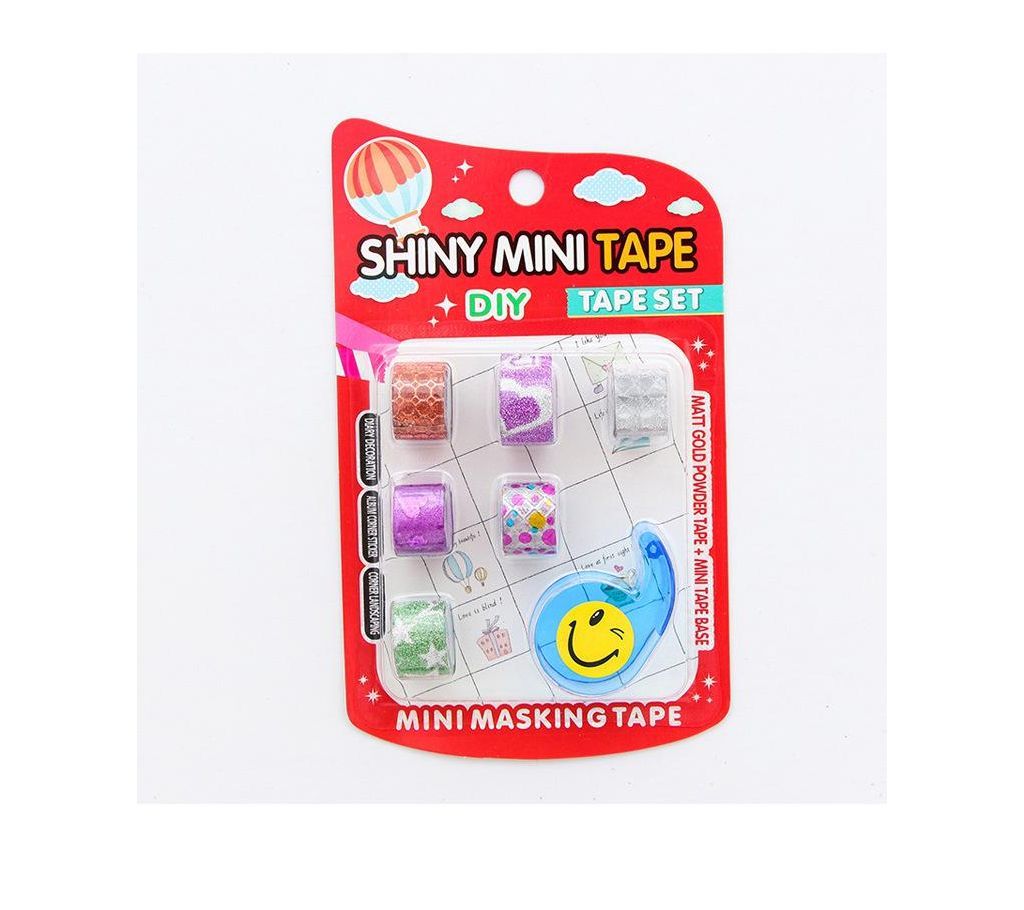 6pcs Creative shiny mini washi tape set DIY decoration Scrapbooking Sticker Label Masking Tape School Office Supply