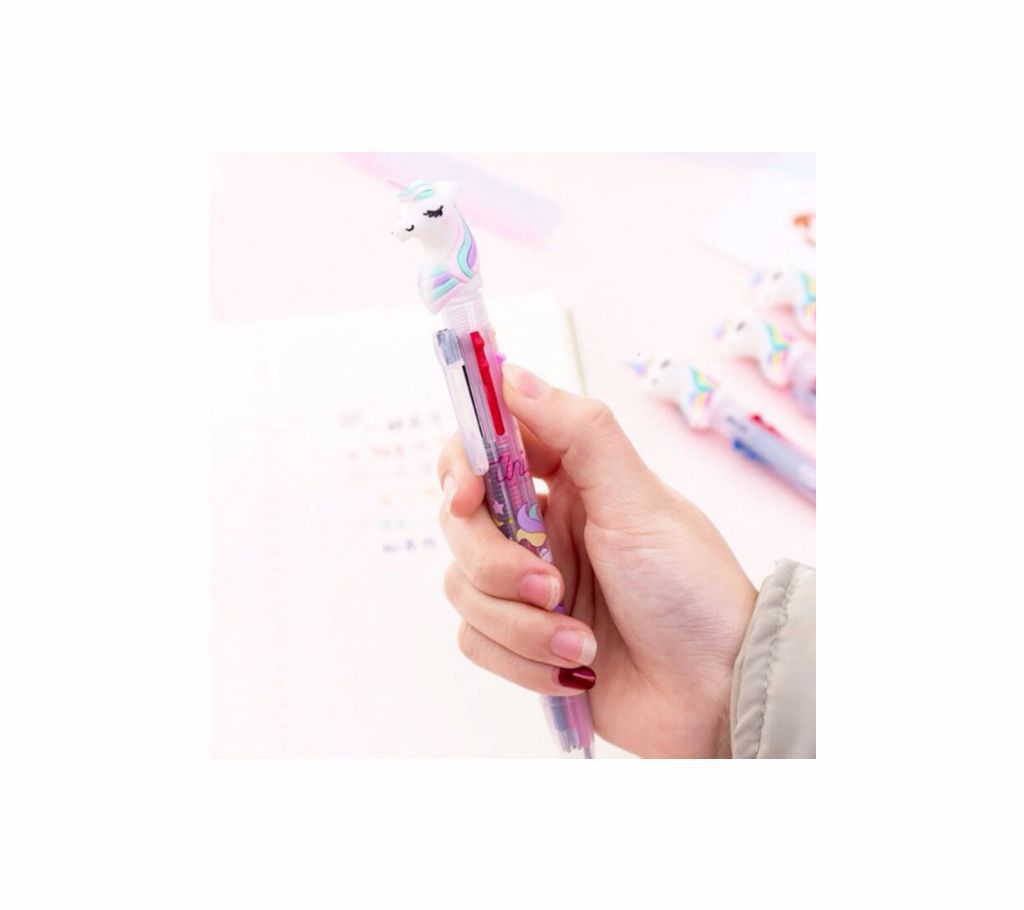 10 Multi  Colour Unicorn cute Writing Ballpoint Pen