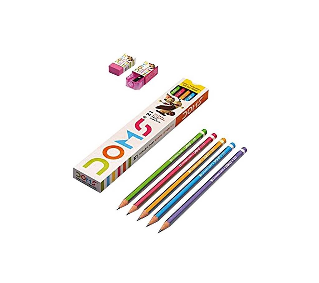 DOMS Z1 Dynamic Dark Graphite Pencils - 50Pcs (Pack Of Five)