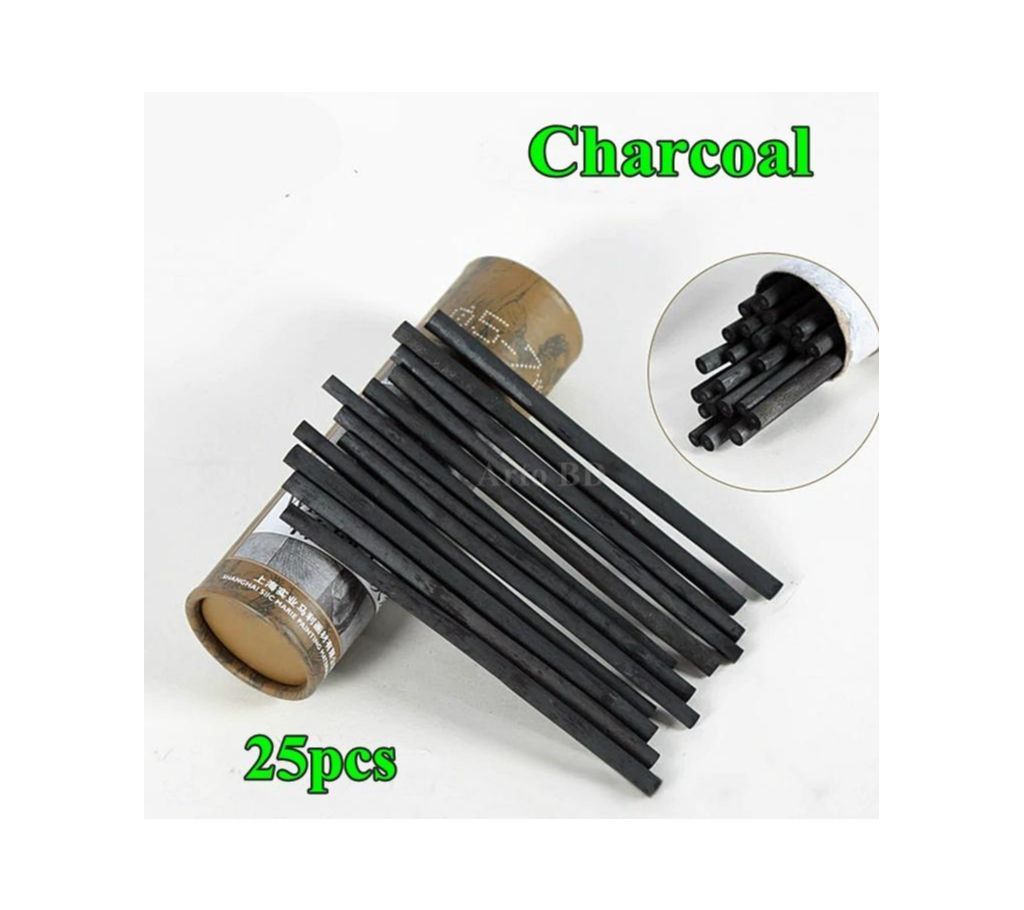 Maries Charcoal Sticks Full Box 25pcs Artist Charcoal Pencils Sketch Drawing