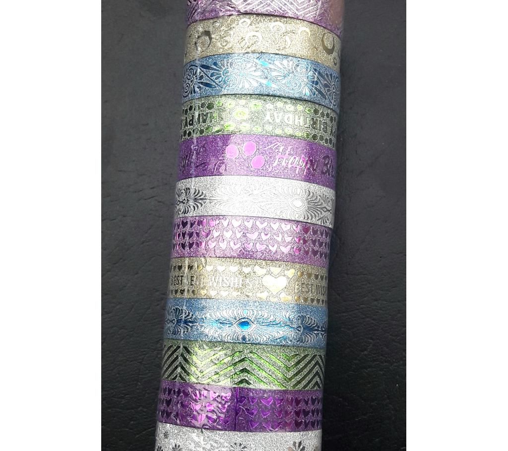 glitter Washi tape for handicraft 10 pcs