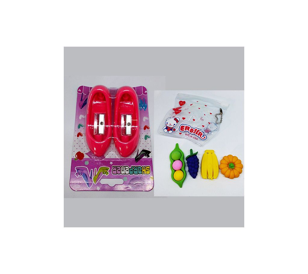 Hill Sharpener And Fruits Eraser