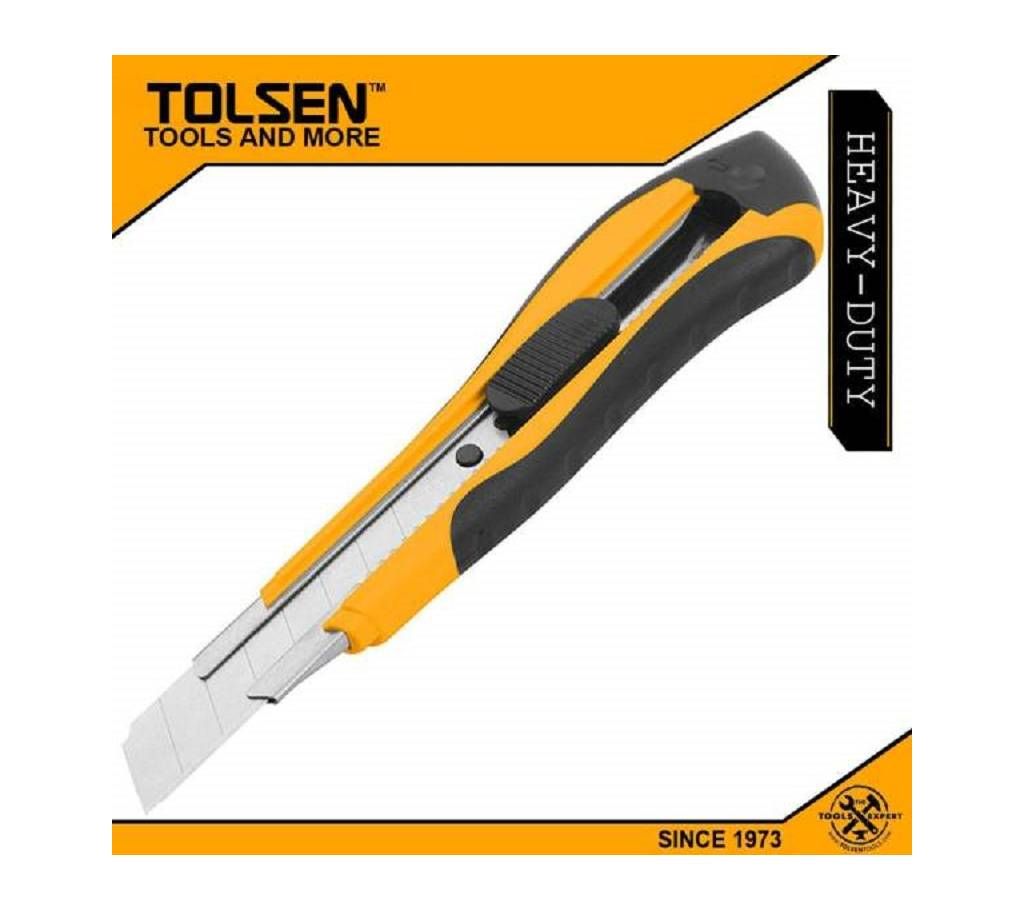 TOLSEN Snap Off Blade Cutter Knife w/ Self Lock (18x100mm) TPR Handle 30015