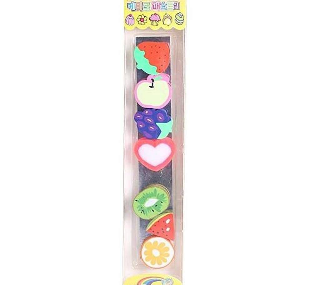 Fruit Shape Erasers - Multi Color (7pcs)