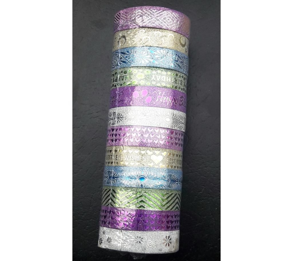 glitter Washi tape for handycraft 10 pcs