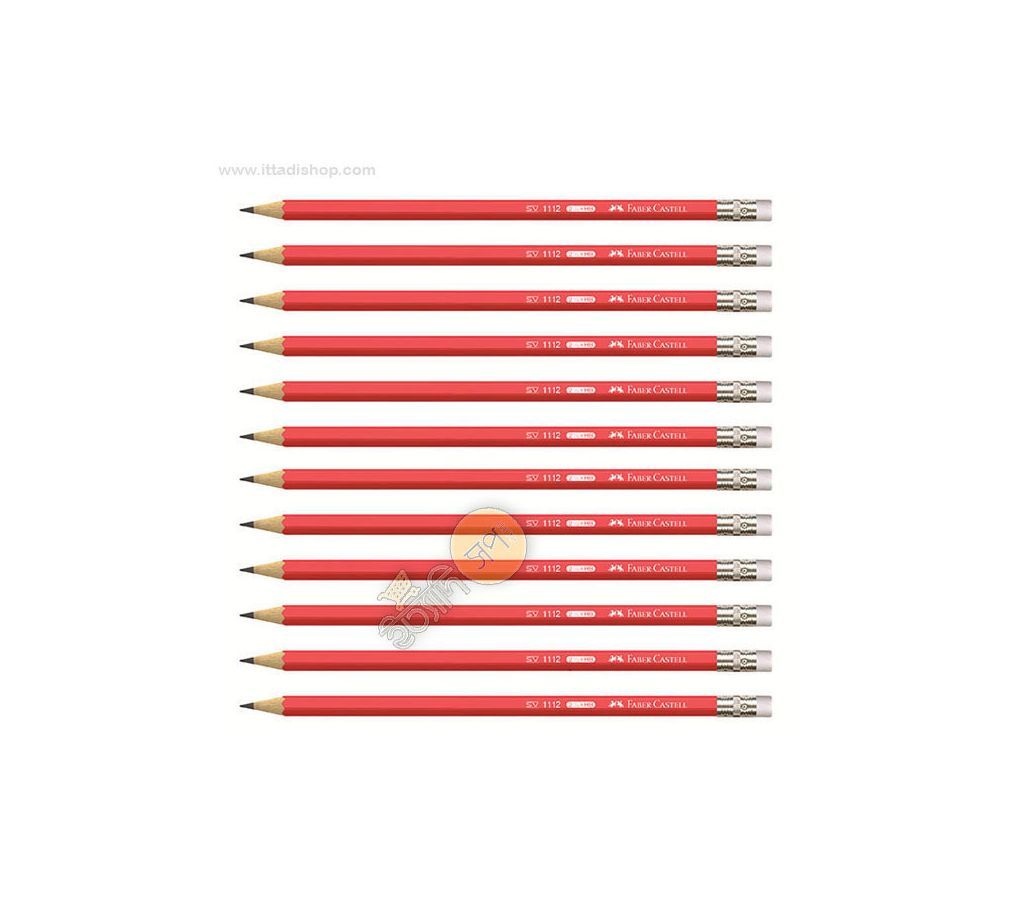 Faber Castell Red Matte HB/2B Pencil 12 Pcs