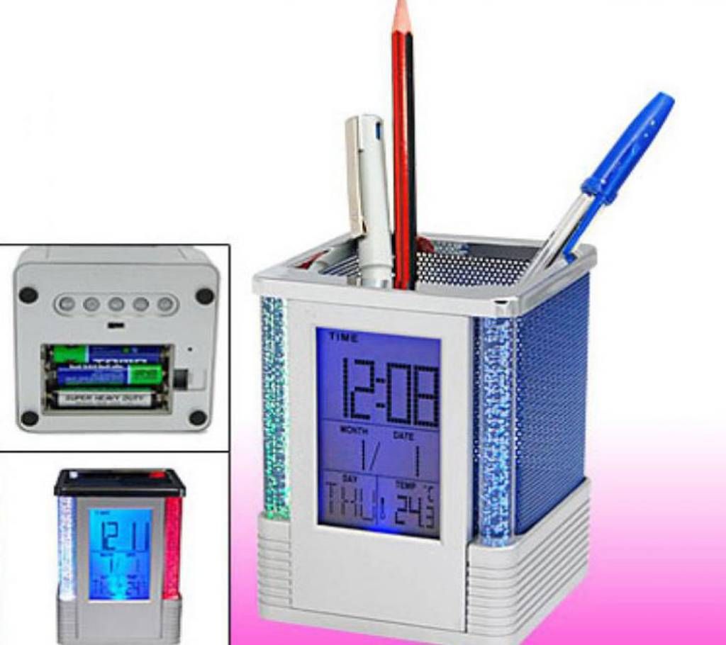 PEN HOLDER And CLOCK