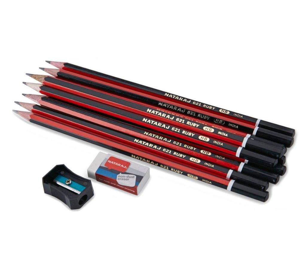 Nataraj 621 Ruby Long Lasting HB Pencils - 12Pcs (Pack of One)
