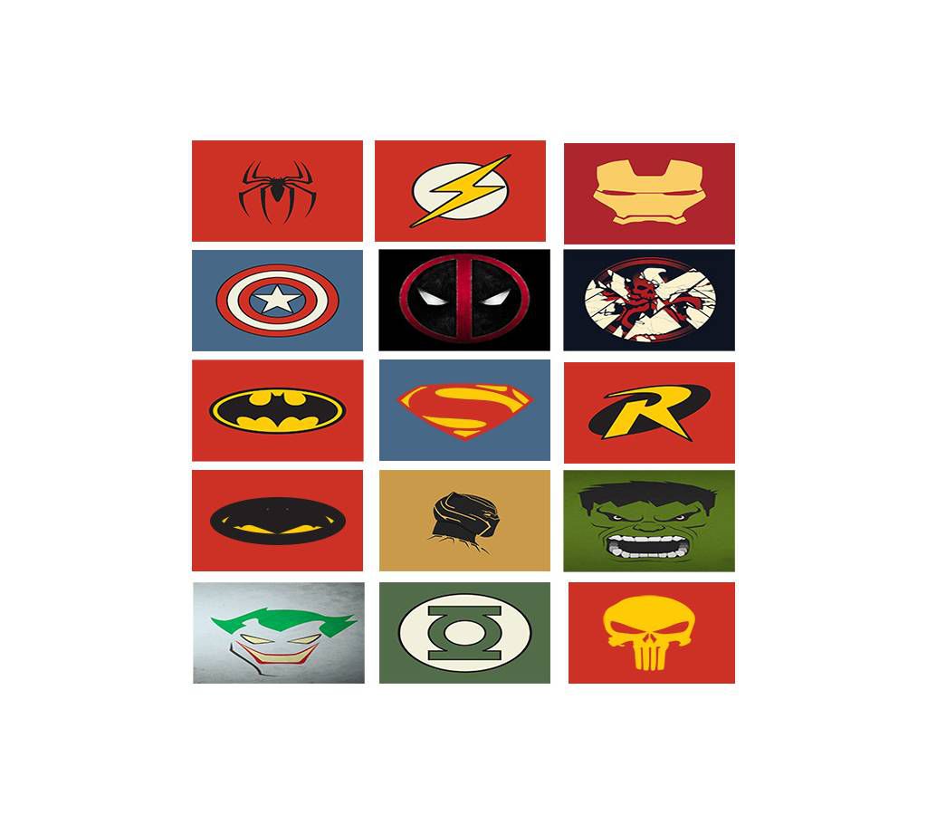 Marvel & DC Universe Logo Stickers