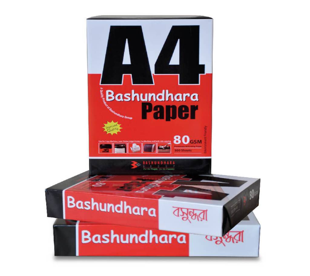 Bashundhara 80GSM A4 Size Paper - 1 Rim 