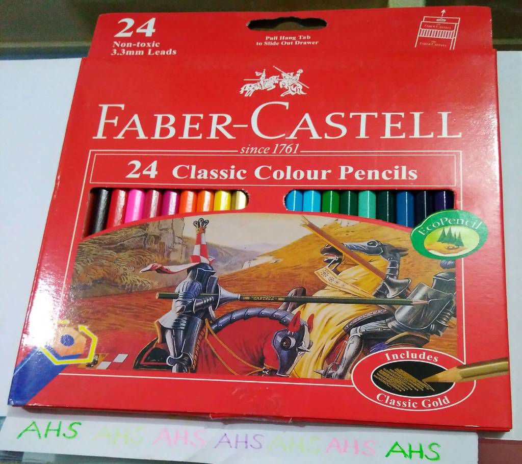 FABER-CASTELL 24 Classic Color Pencils Full Size (1 Packet)