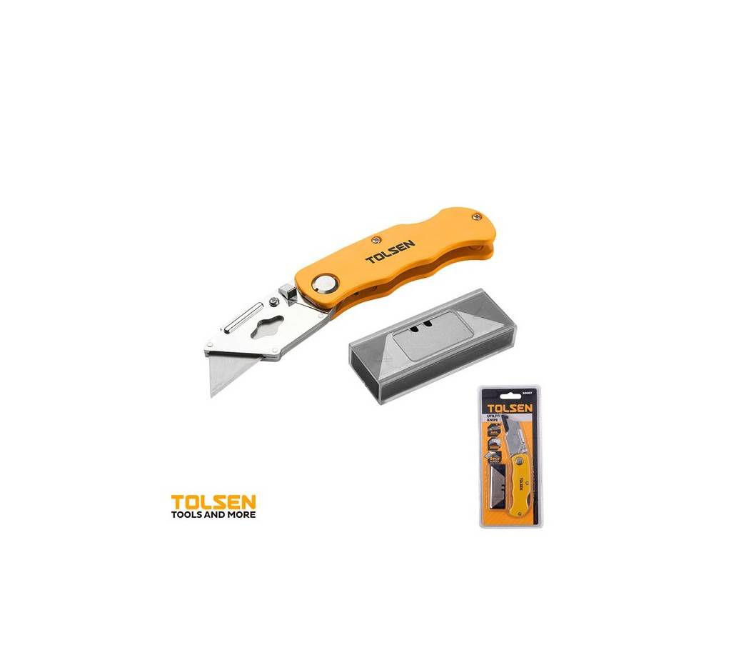 Tolsen Folding Utility Knife with 5 Pcs Blade Set