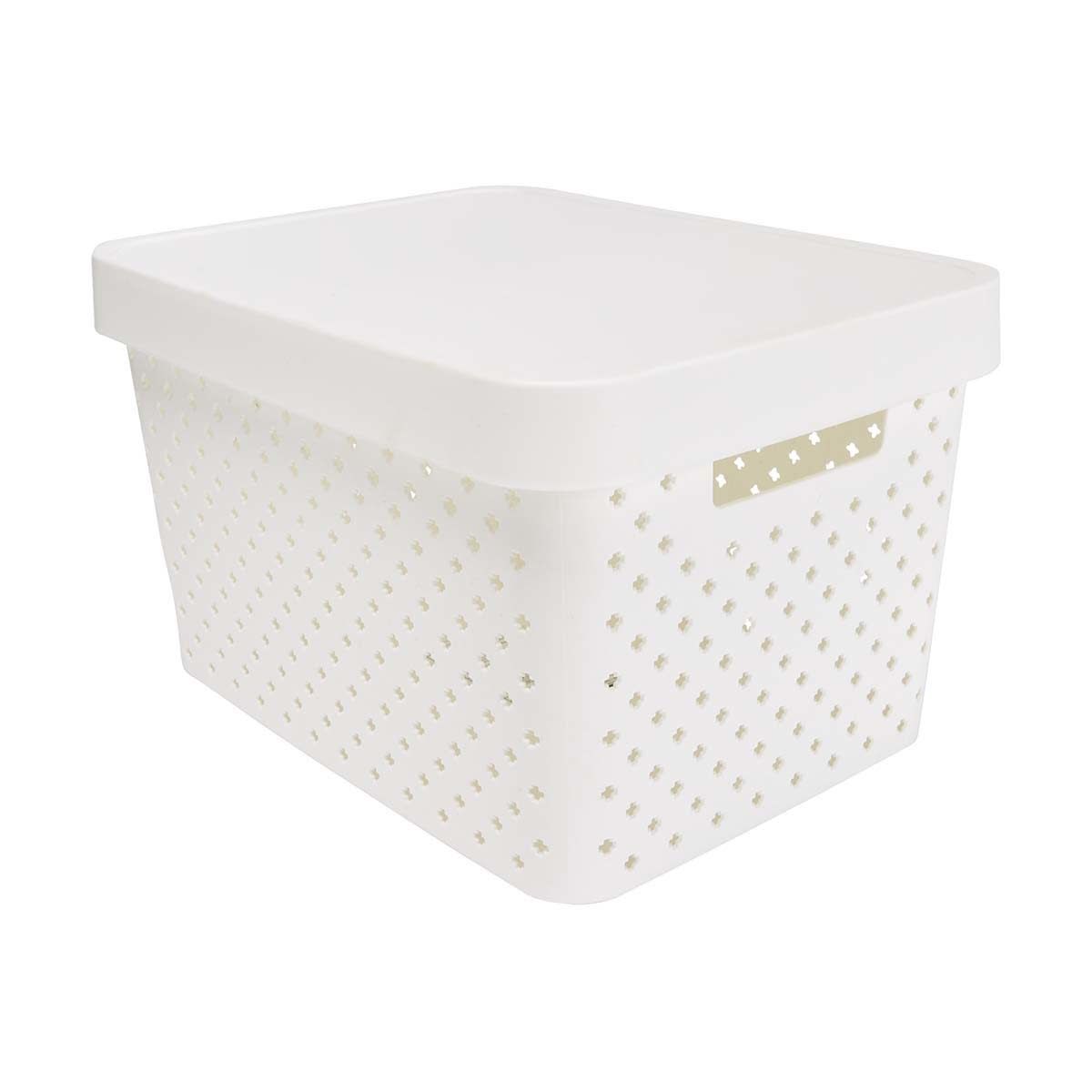 Design Tub with Lid - Medium, White