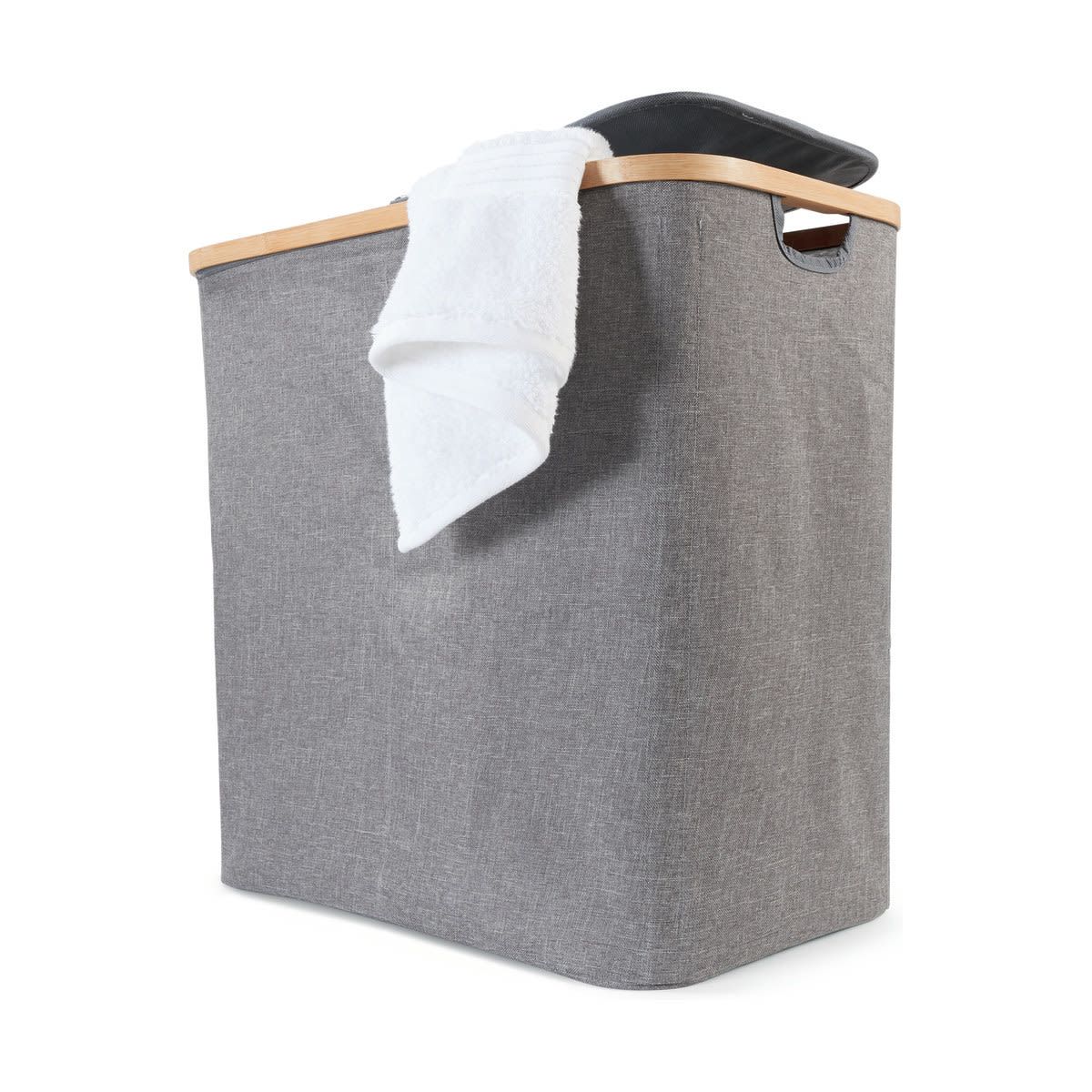 Twin Laundry Hamper with Bamboo Frame