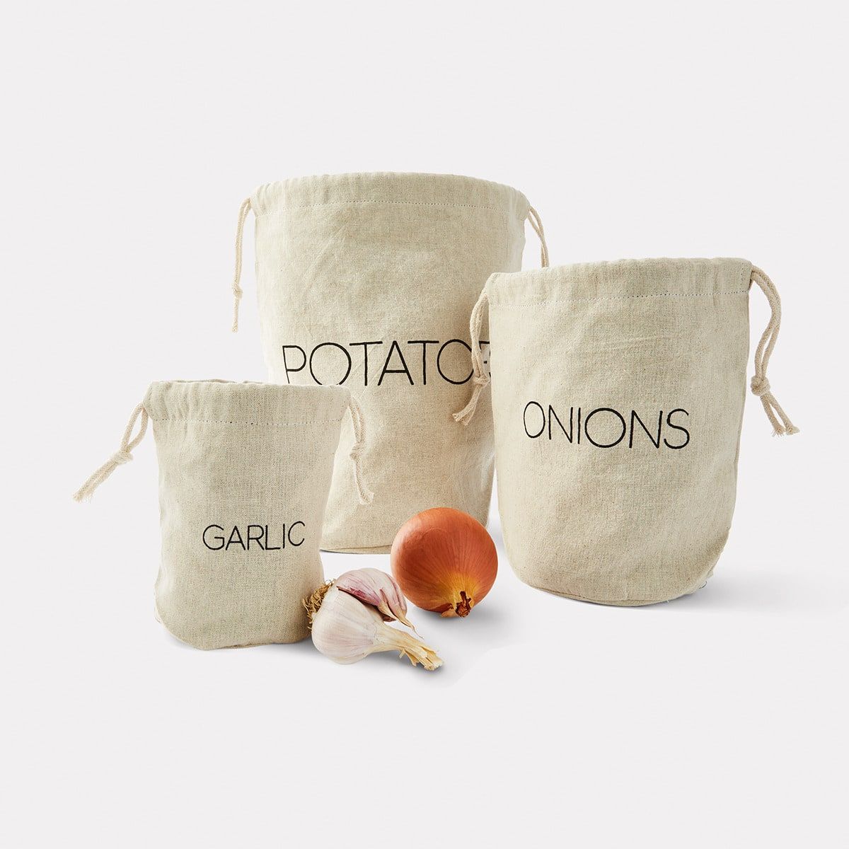 Set of 3 Cotton Vegetable Bags