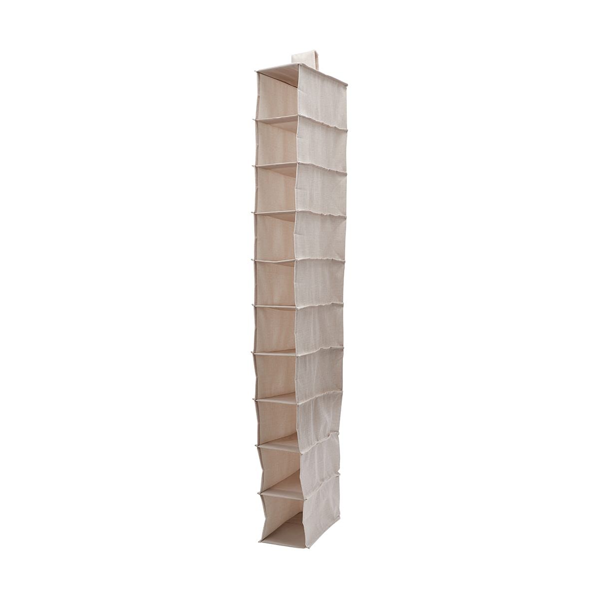 10 Shelf Linen Look Hanging Organiser