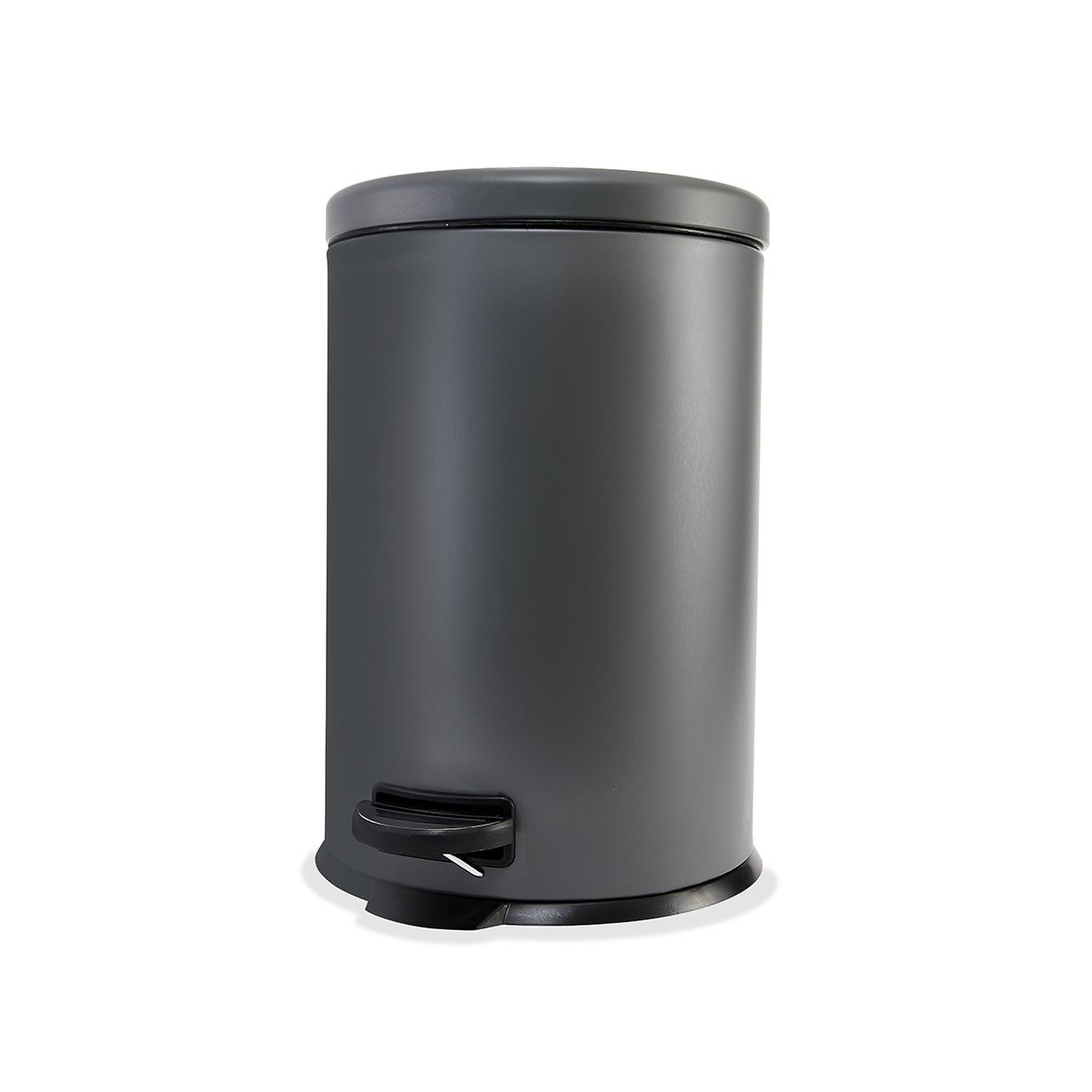 20L Matte Grey Round Pedal Bin