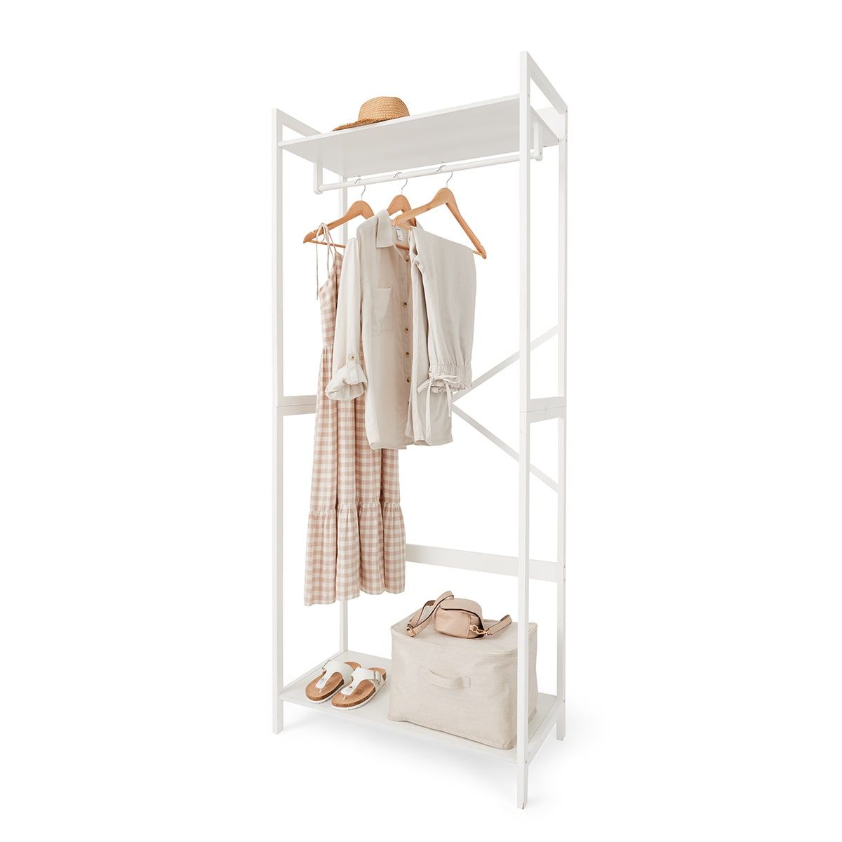 White Bamboo Garment Rack