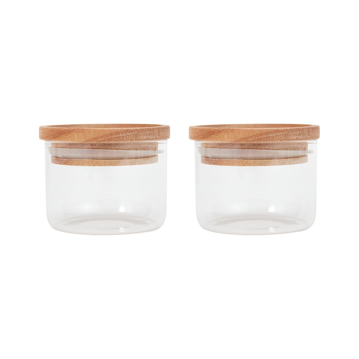 2 Mini Glass Canisters