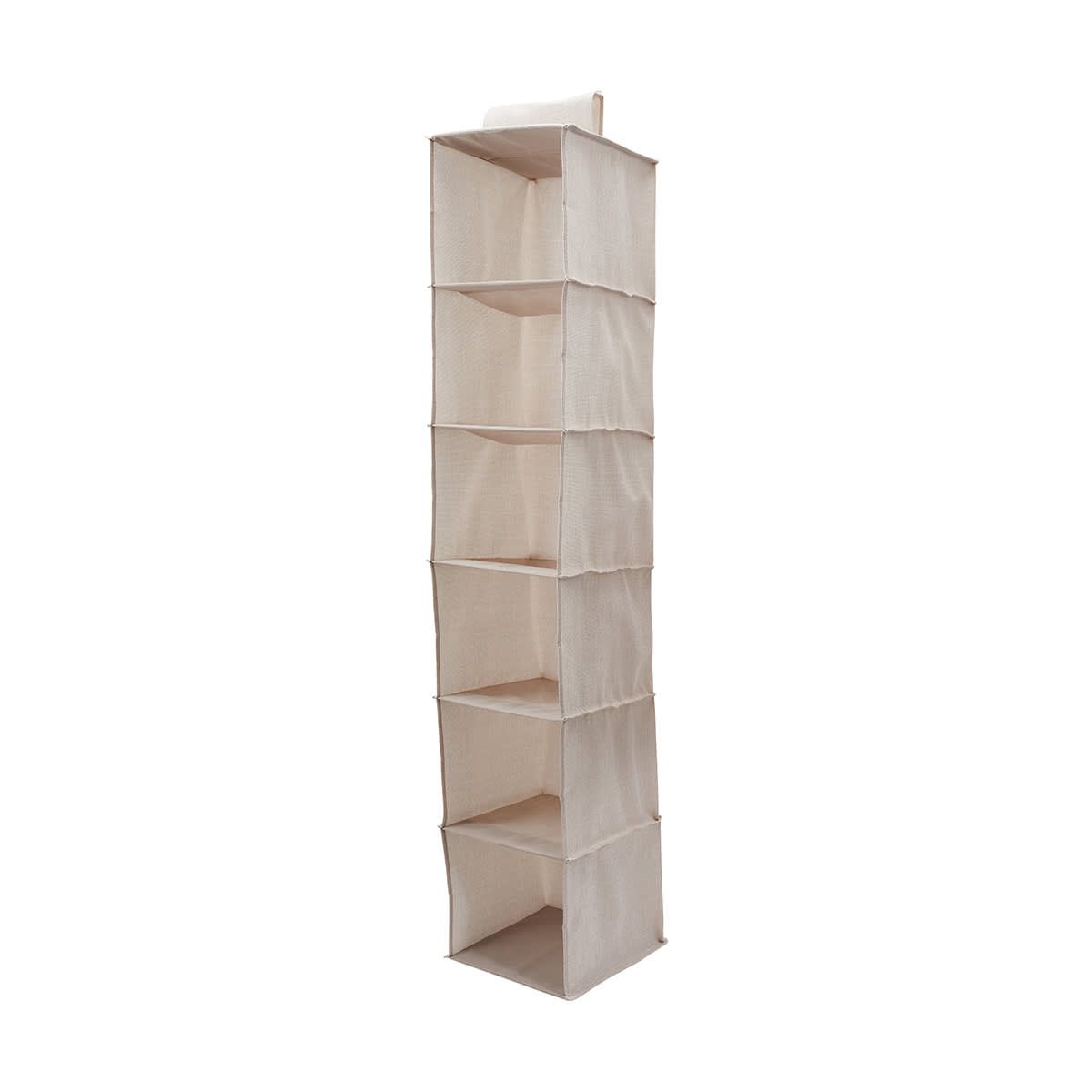 6 Shelf Linen Look Hanging Organiser