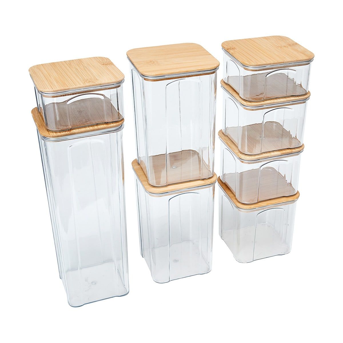 8 Piece Bamboo Lid Food Storage Set