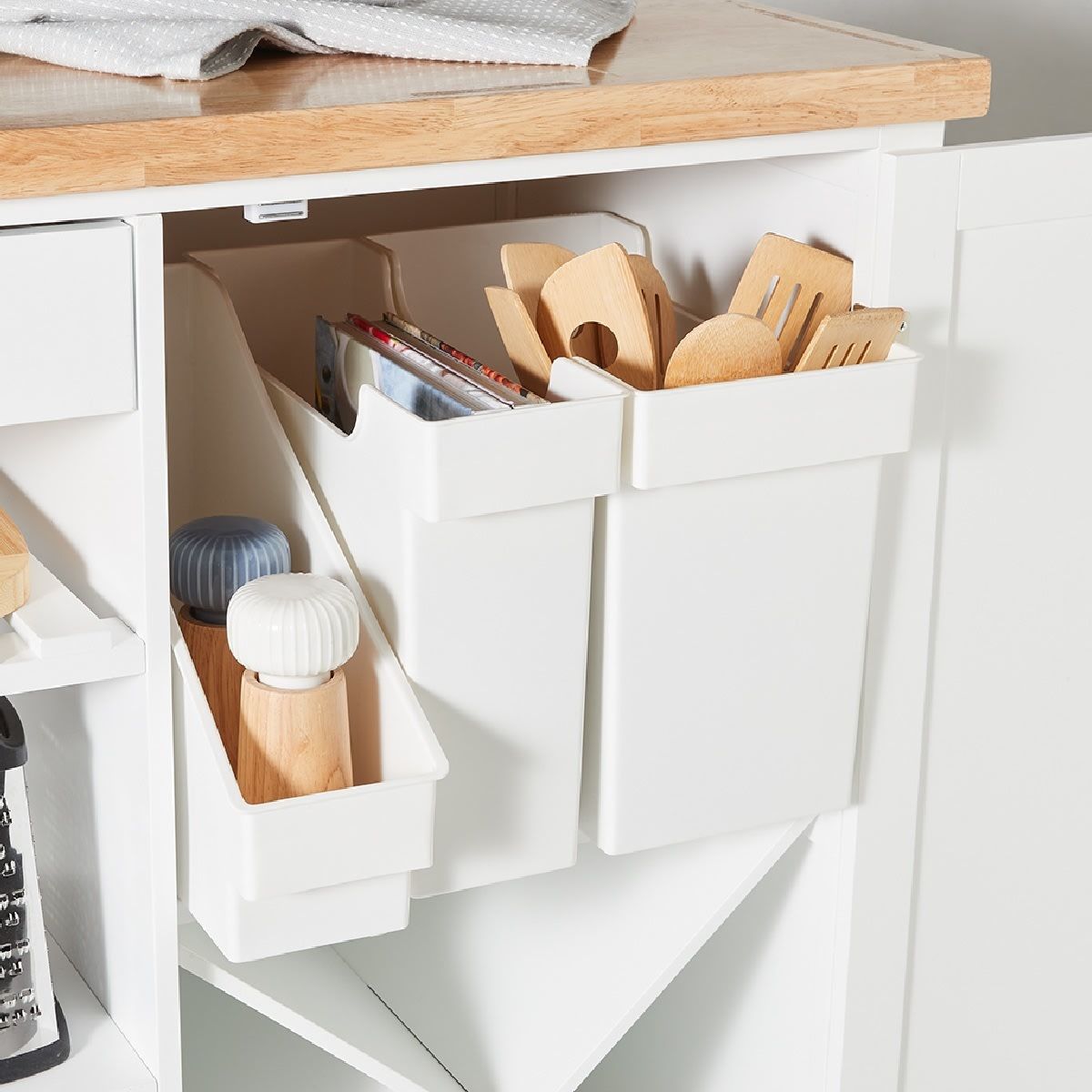 Large White Slim Storage