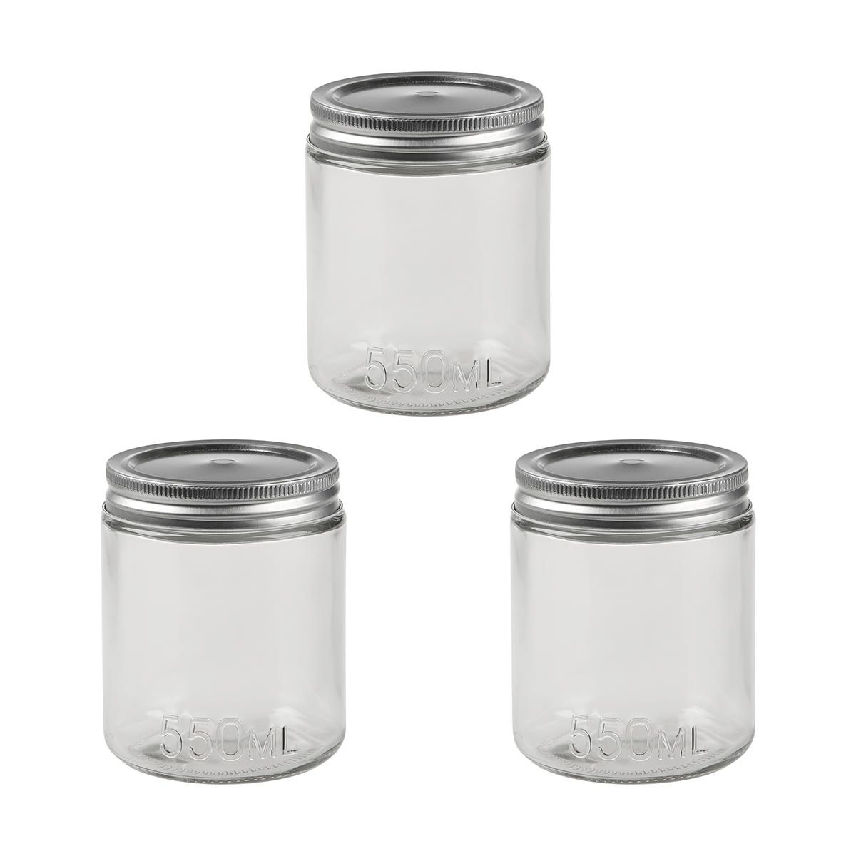 3 Preserving Jars - 550ml