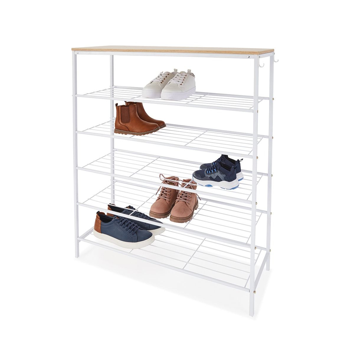 5 Tier Shoe Rack - White