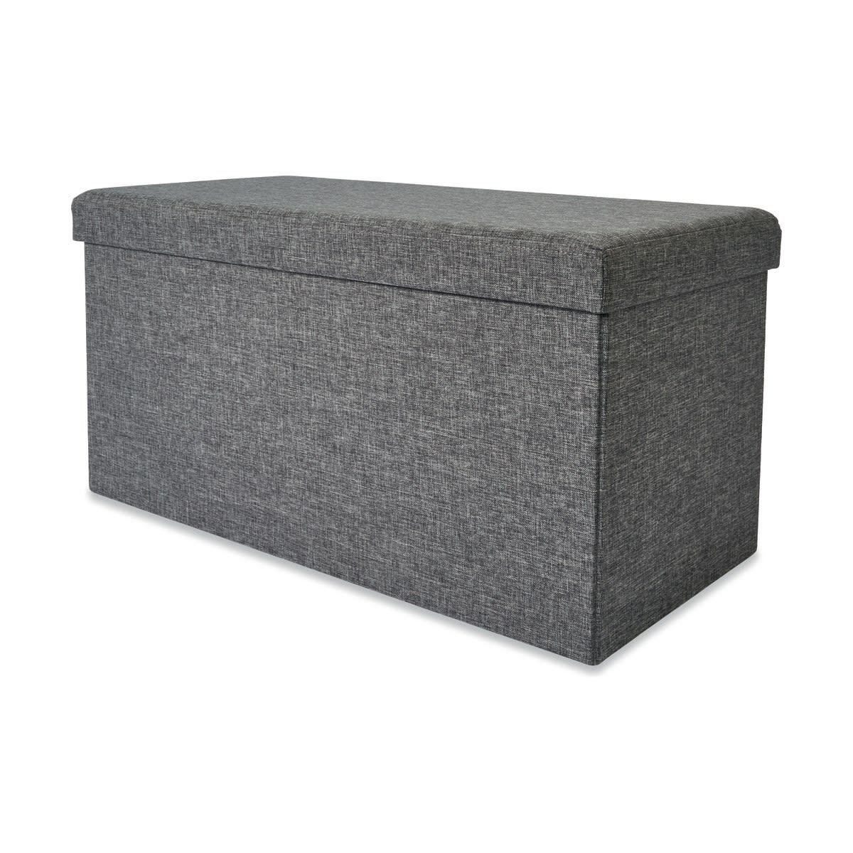 Rectangle Grey Ottoman with Storage
