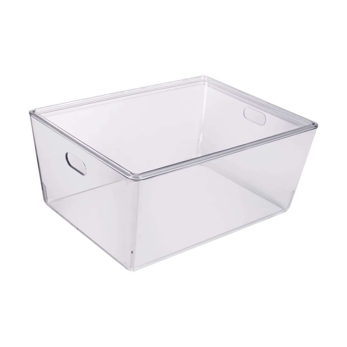 11L Smooth and Shiny Medium Clear Plastic Tub