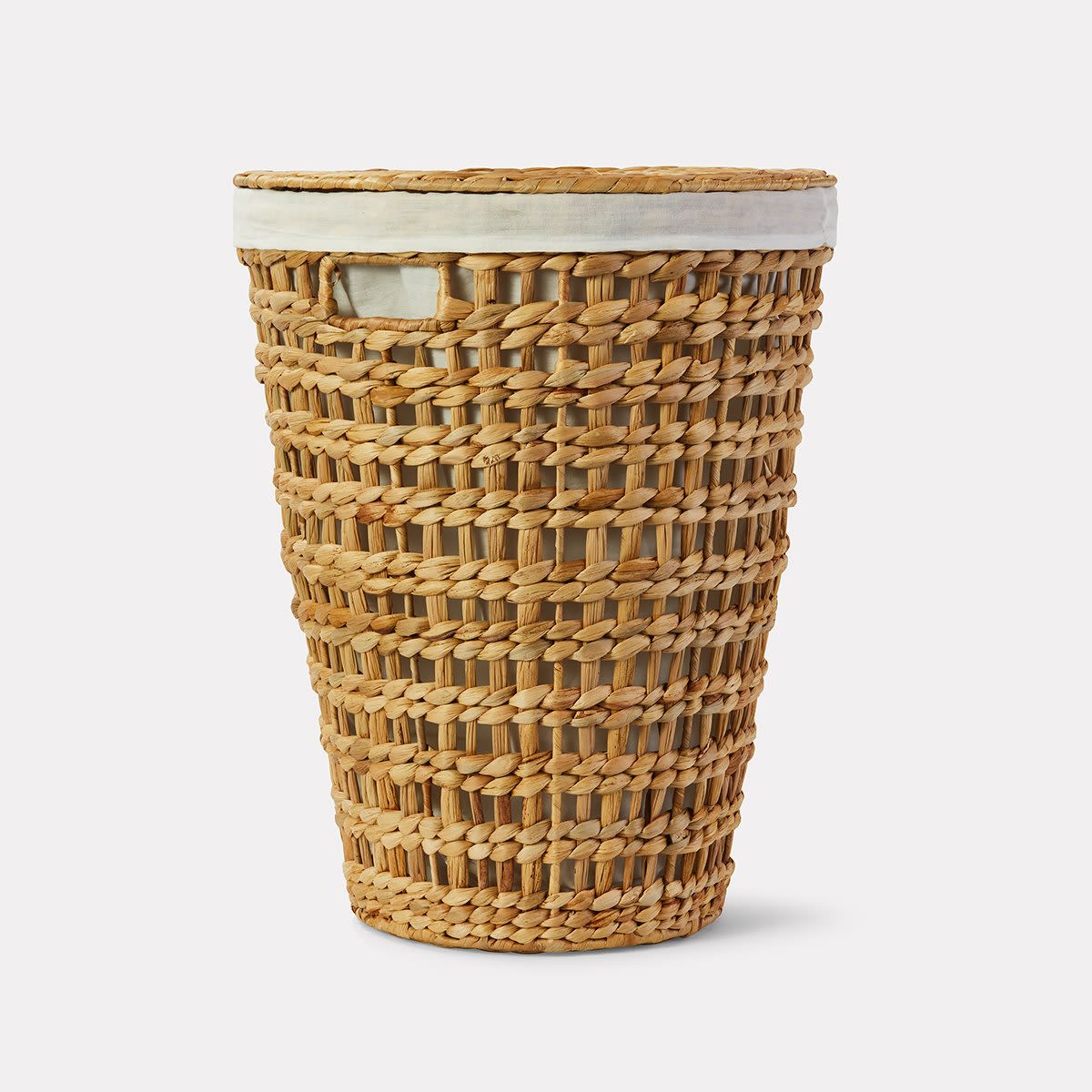 Round Open Weave Hamper with Lid