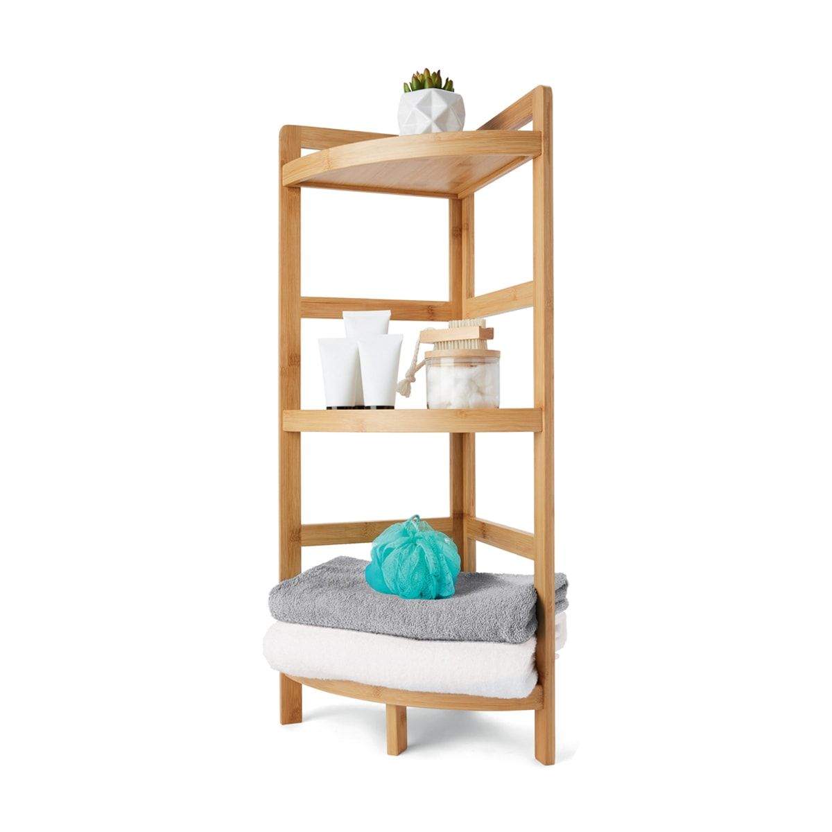 Bamboo 3 Tier Corner Shelf