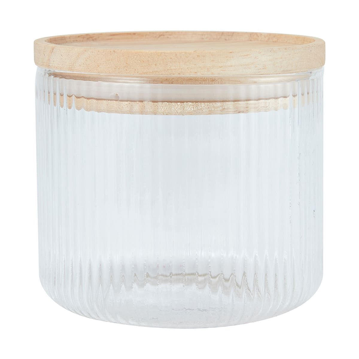Small Ribbed Glass Canister