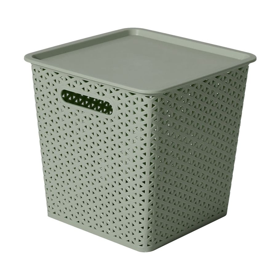 Square Container with Lid - Green