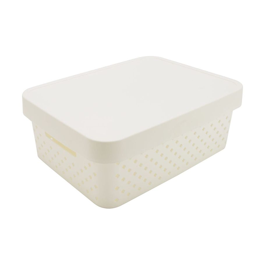 Design Tub with Lid - Small, White