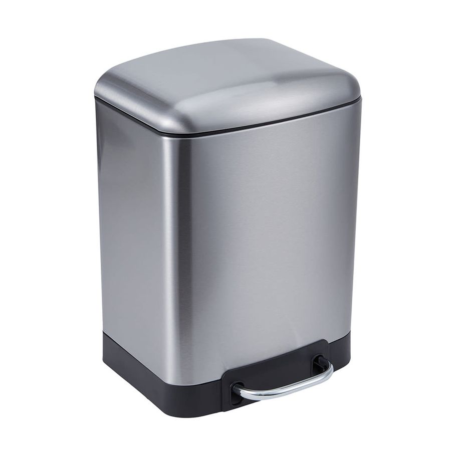 6L Brushed Stainless Steel Rectangle Pedal Bin
