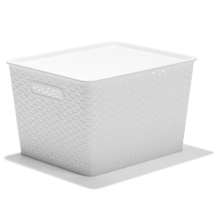 Storage Container with Lid - Medium, White