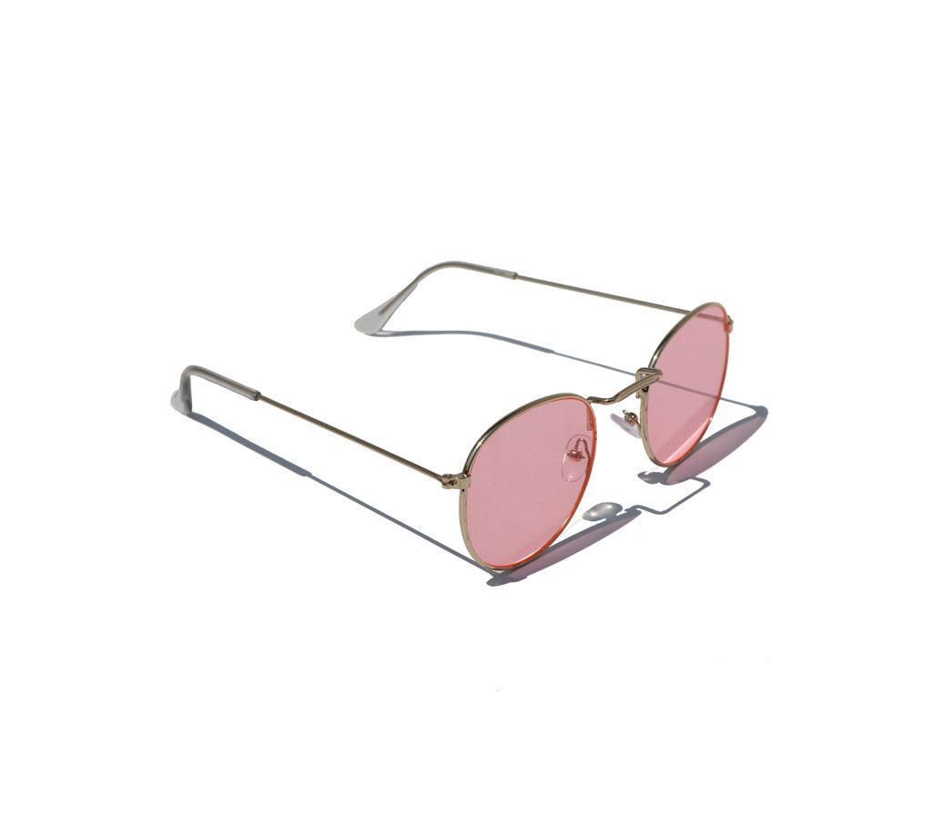 Red Vintage Retro Round Flat Glasses