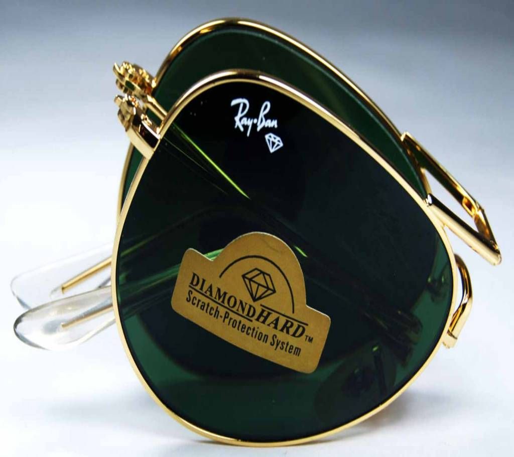 Ray.Ban Diamond Gold-Green Folding Sunglass