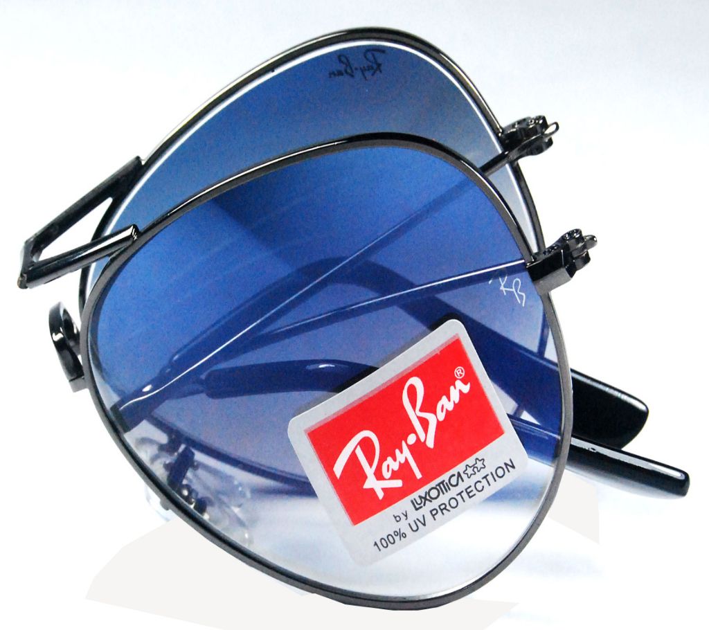Ray.Ban Gun LightBlue Folding Sunglass