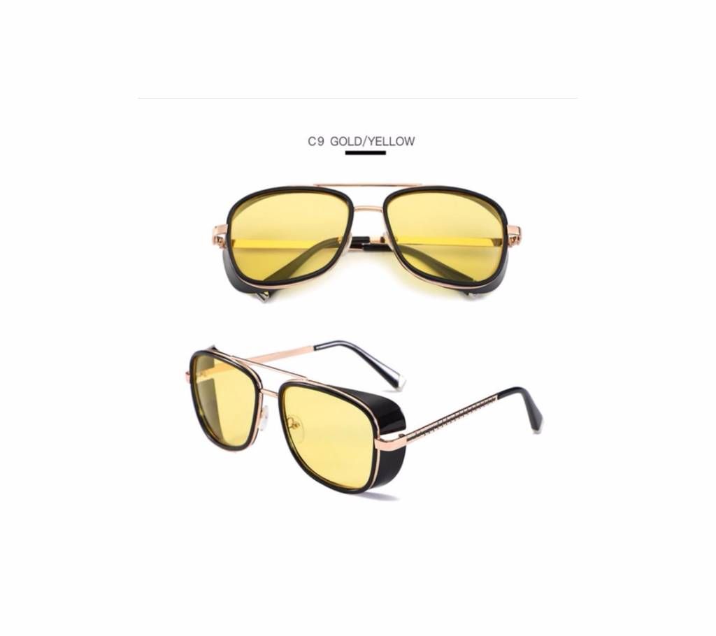 TONY stark Vintage yellow night vision transparent Sunglasses