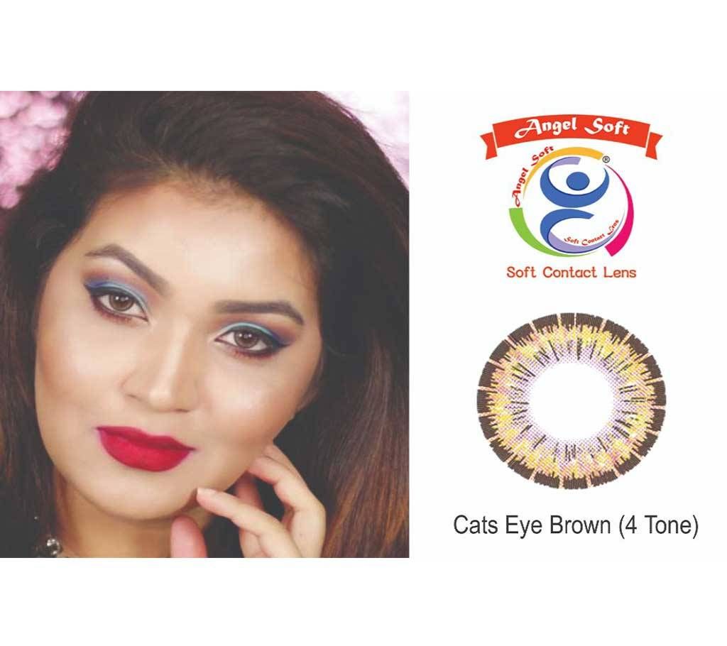 Angel Soft Contact Lens Cats Eye Brown (With Power)