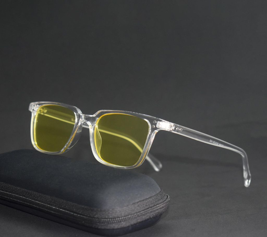 Stylish Water Frame yellow glass Sunglasses for men and women with Stylish Box