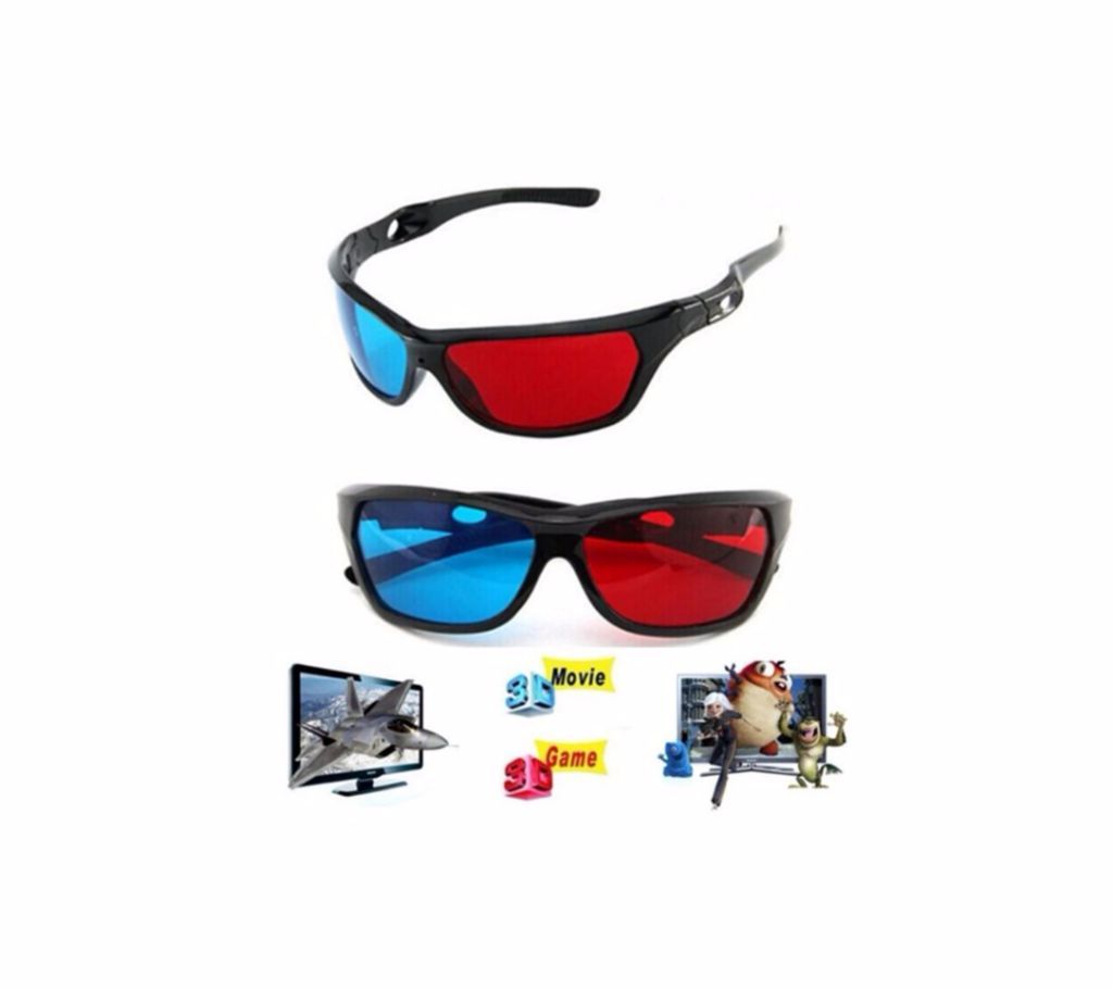 Universal  Red Blue Sunglasses For 3D Dimensional Anaglyph TV Movie DVD Game