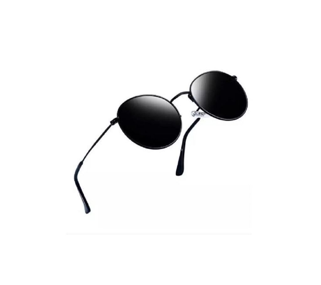 Black Sunglasses Retro Men Women Mirrored Lens Metal Frame Circle Sun Glasses Shades