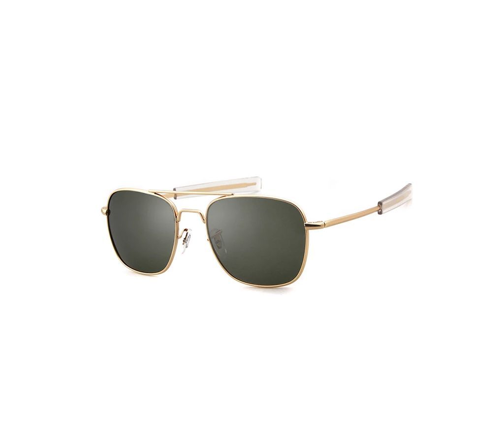 Sunglasses Men American Army Military Pilot Optical Sunglasses Gold
