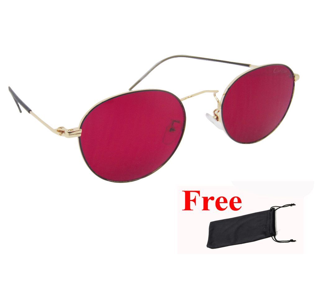 Eye Love Retro Round Red Polarized Trendy Smart Sunglasses for Men and Women