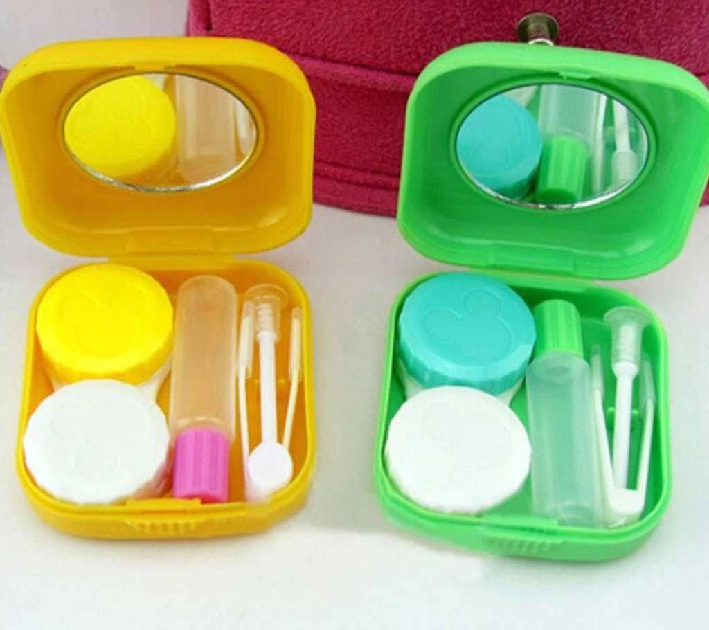 1pc Mini Mirror Contact Lens Travel Kit Easy Carry Case