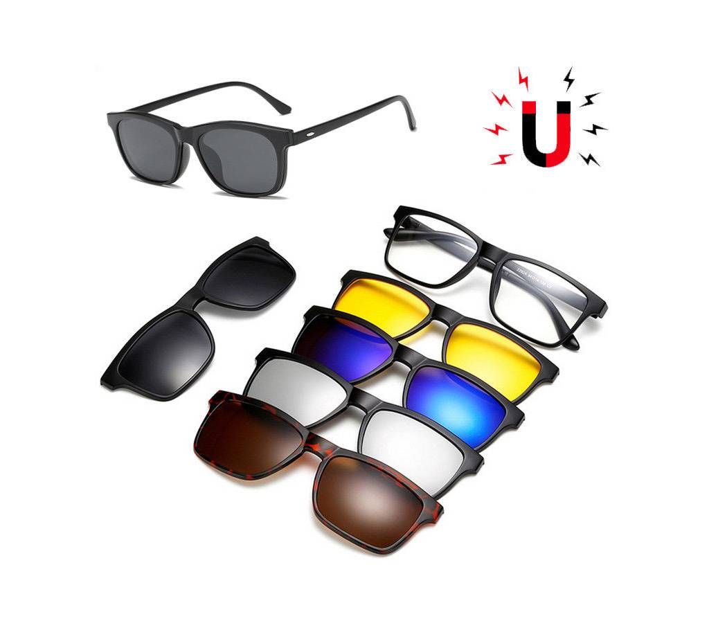 6 in 1 Magnetic & Clip on Polarized Sunglasses